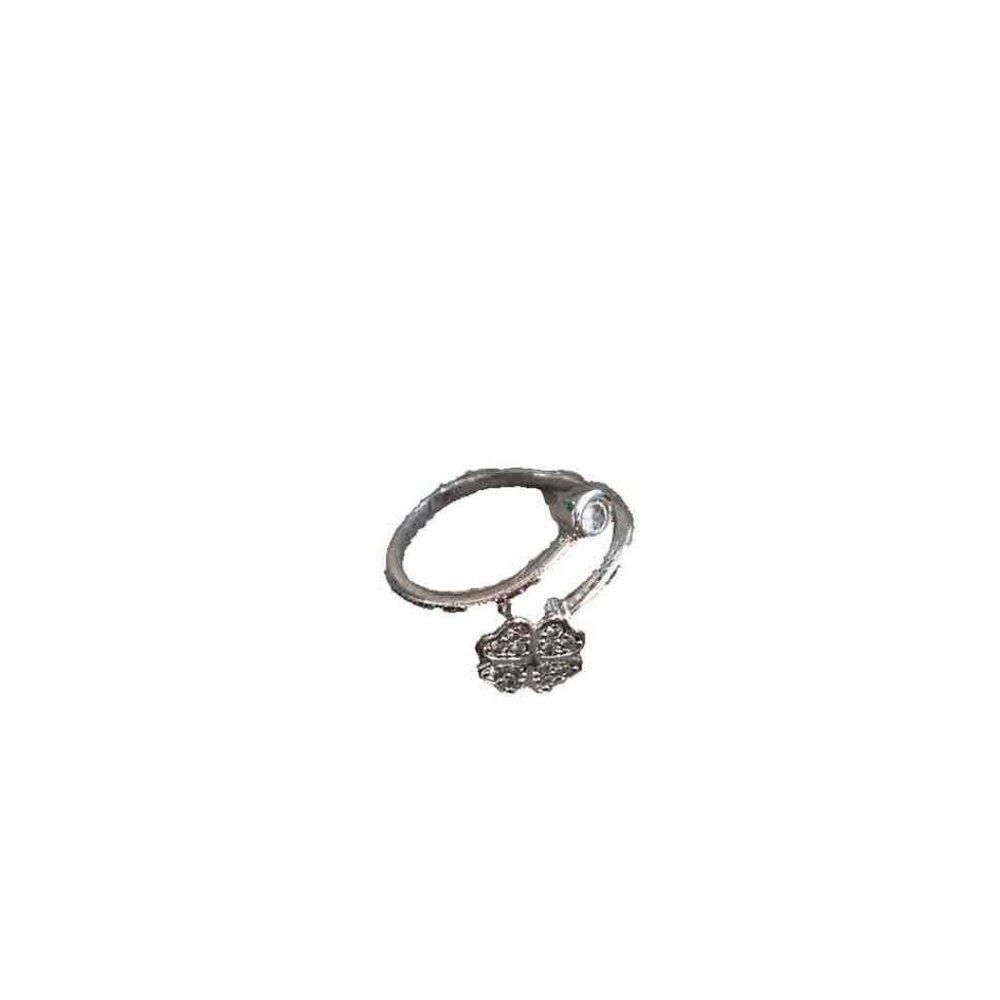 Ring Four Leaf Clover Wrap Around Rhinestone Size 4